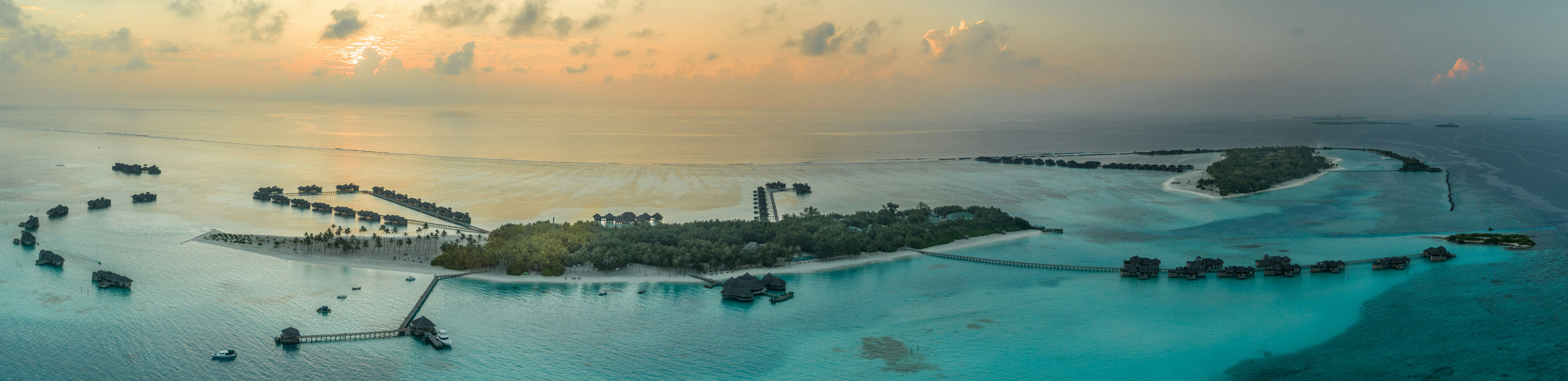 bird's eye view of island with resort